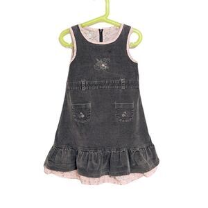 SAGE green color cordoroy sleeveless dress size 6 but fits 4-5yo @F
